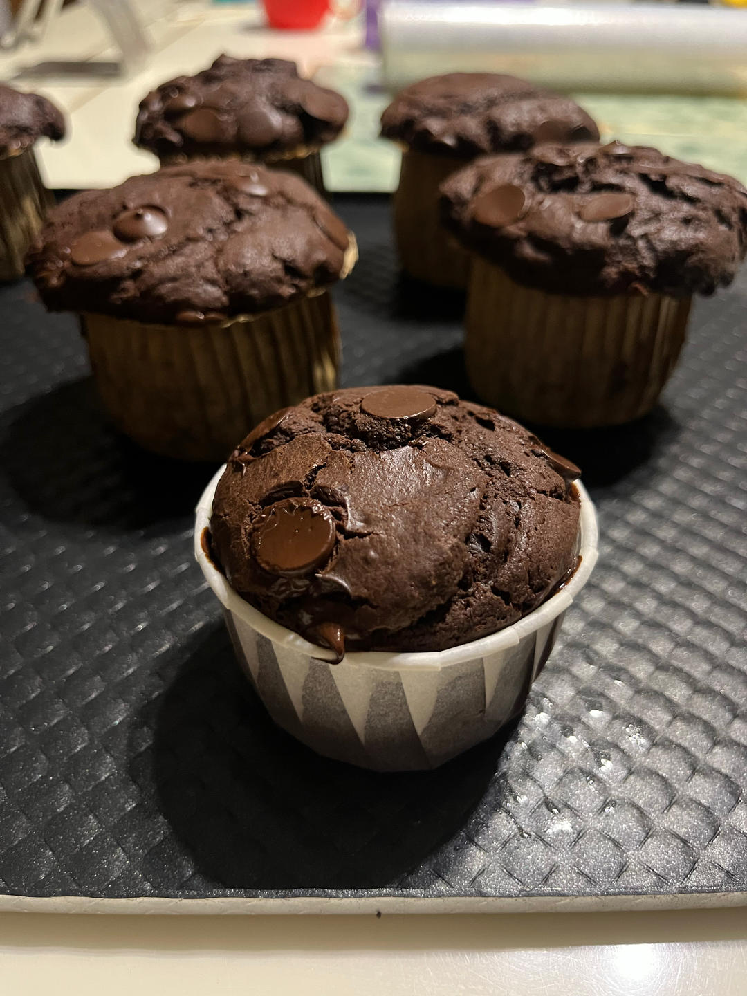 星巴克同款丨巧克力蘑菇头玛芬蛋糕丨免打发零失败