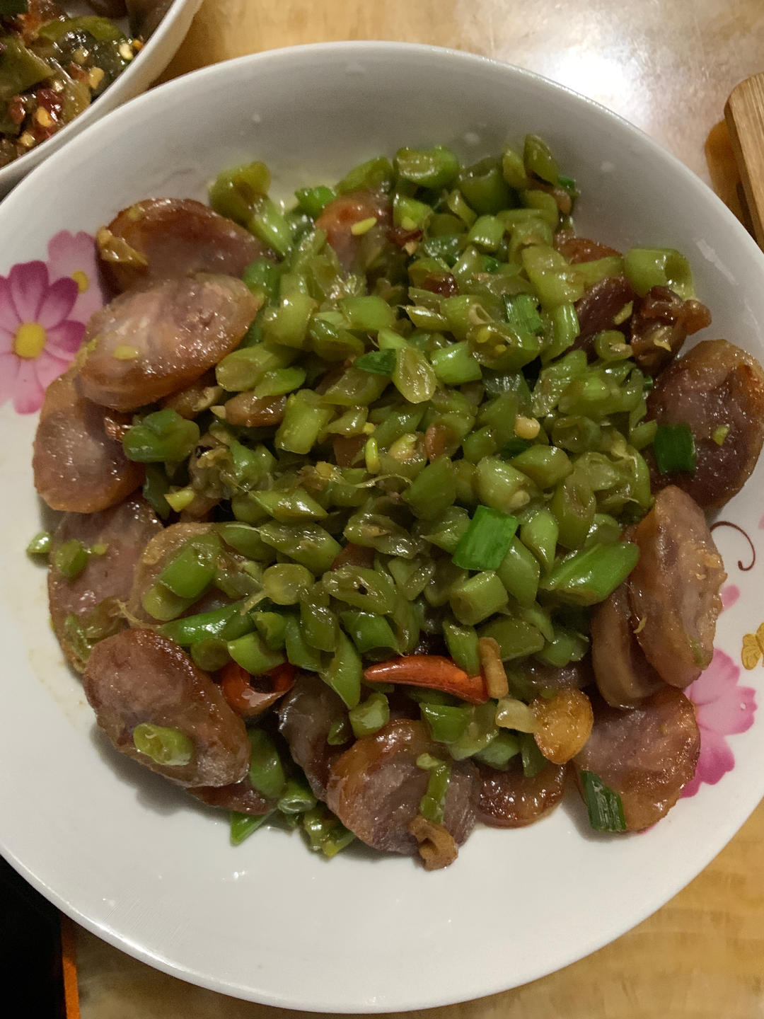 家常菜—四季豆炒腊肠