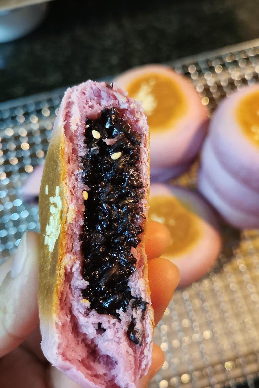 冬天的太阳77做的日式紫薯紫糯米包