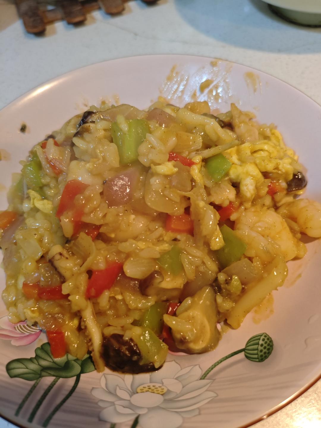 咖喱海鲜炒饭