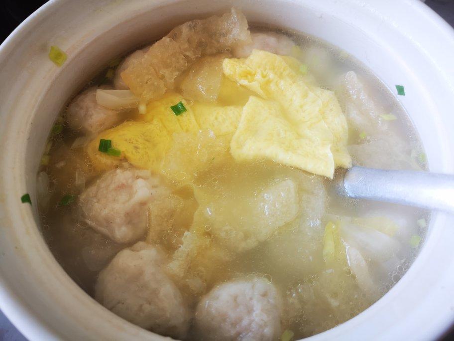 白菜粉丝鱼丸汤