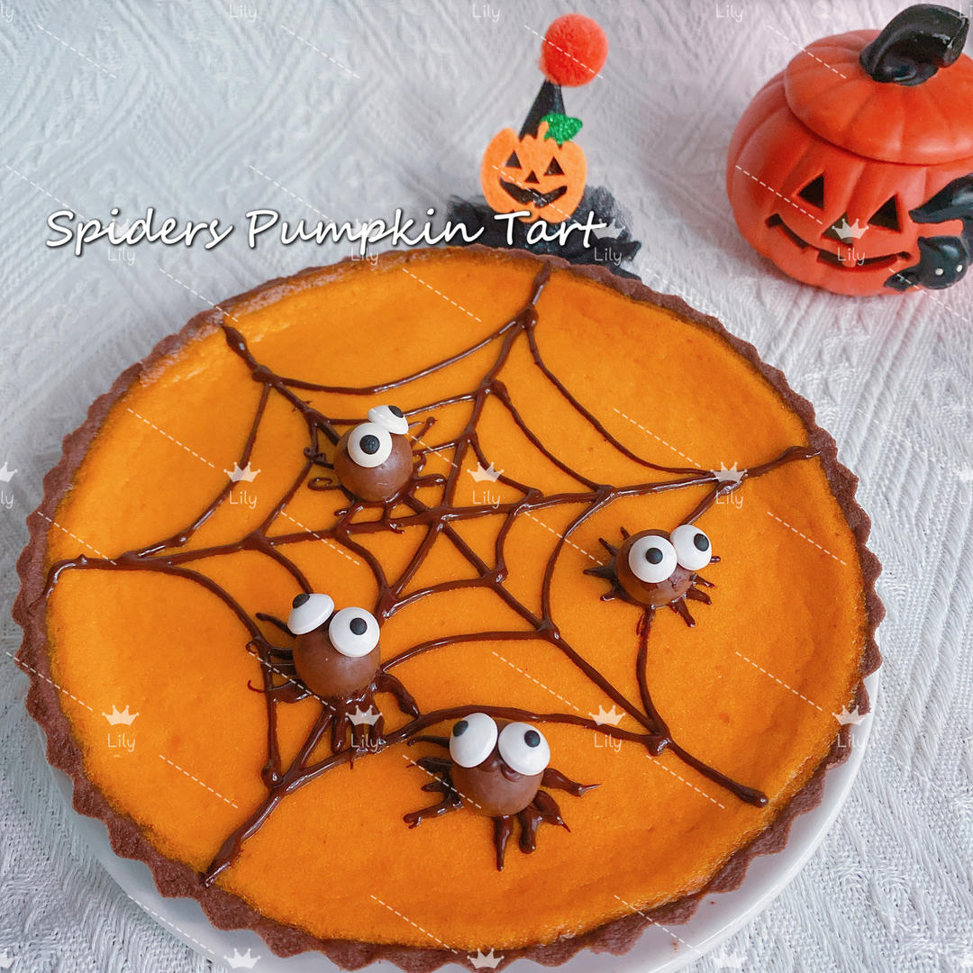 奶香蜘蛛南瓜挞｜万圣节专属甜品🕷️🎃
