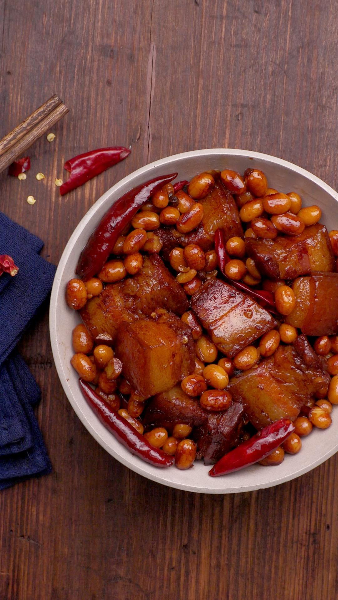 黄豆炖肉的做法