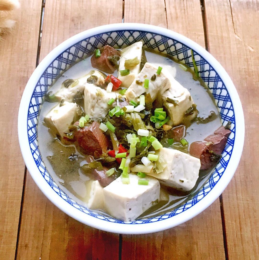 雪菜鸭血豆腐的做法