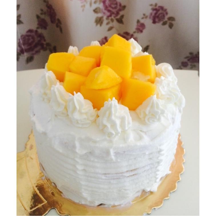 【零失败】不会裱花没关系的水果裸蛋糕 芒果裸蛋糕 完美戚风胚