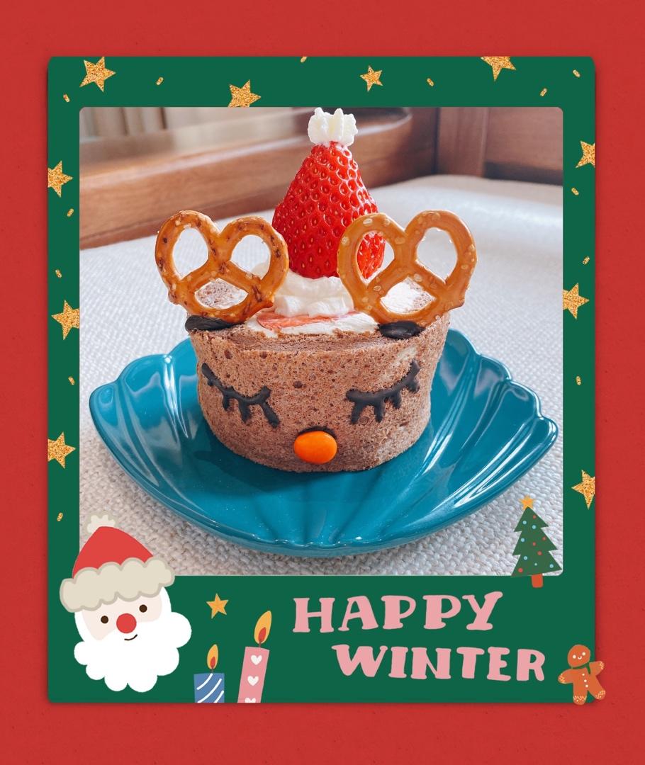 圣诞麋鹿蛋糕卷
