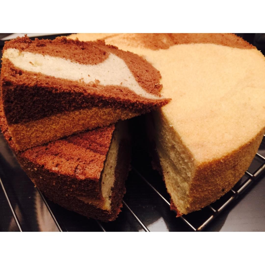 可可双色戚风（奶牛戚风）～17厘米加高戚风模或者18厘米戚风模