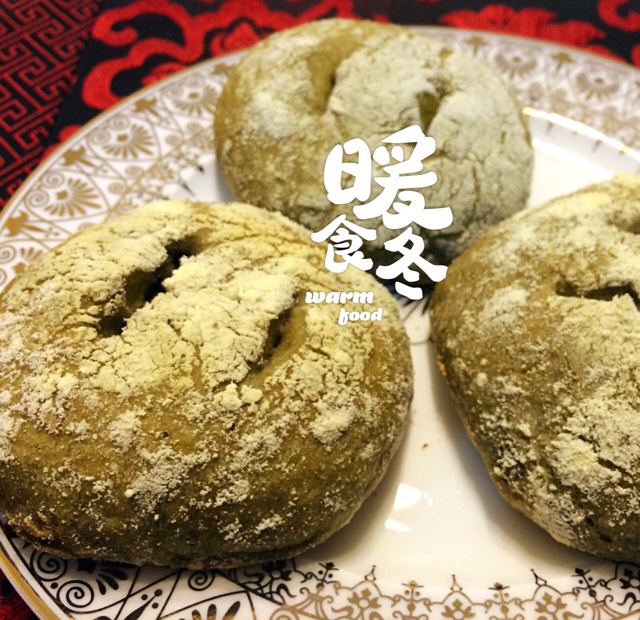 抹茶豆沙小面包（无油脂）