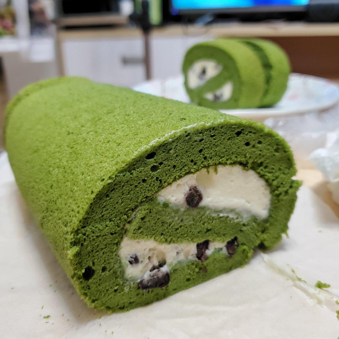 抹茶红豆蛋糕卷