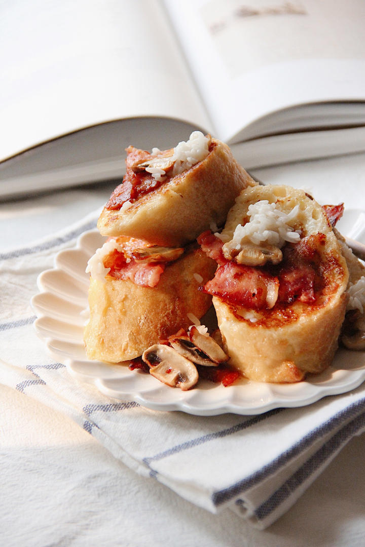 kurumii做的椰子油酒酿咸口蛋奶法棍轻卡小食