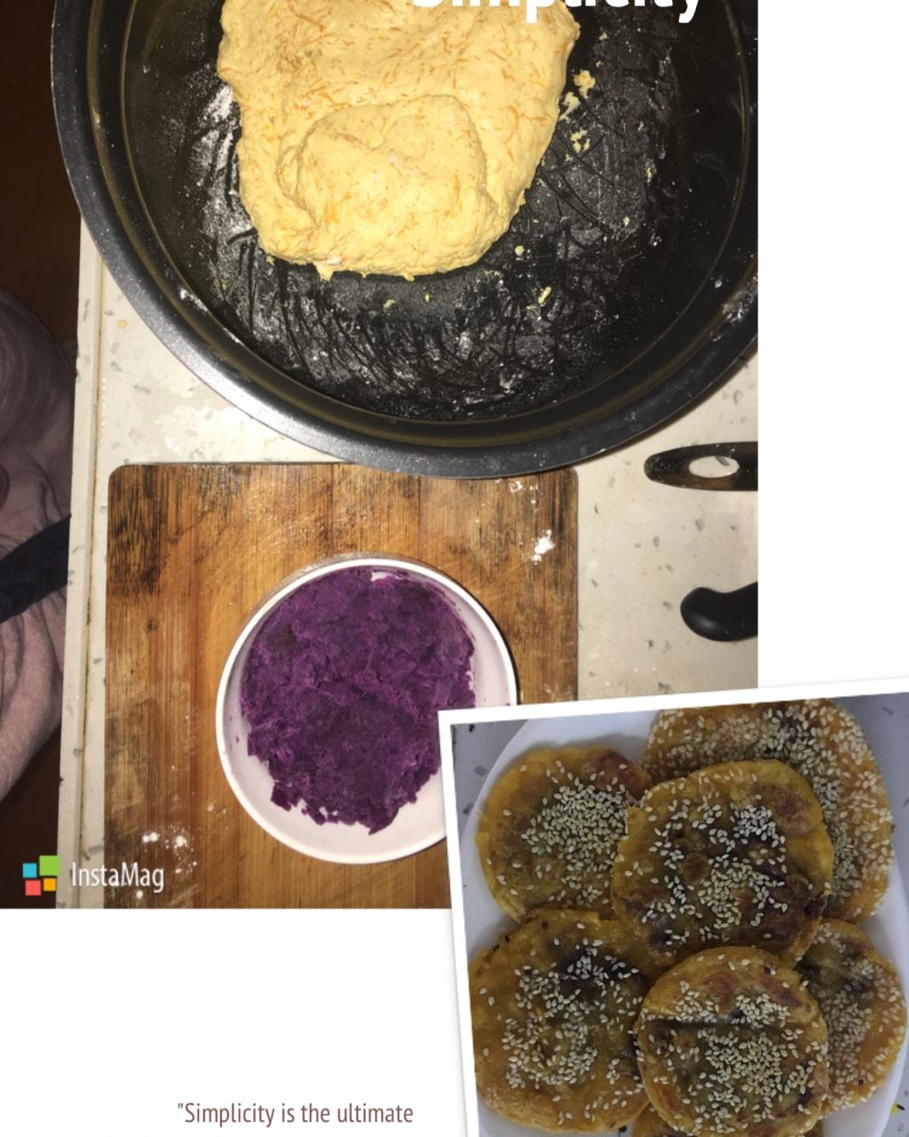 紫薯馅南瓜饼