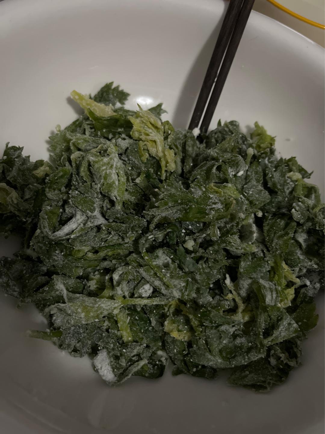 蒸芹菜叶（蒸野菜）