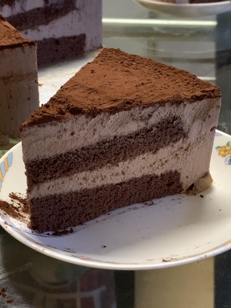 午后红茶5r3s做的巧克力慕斯蛋糕八寸