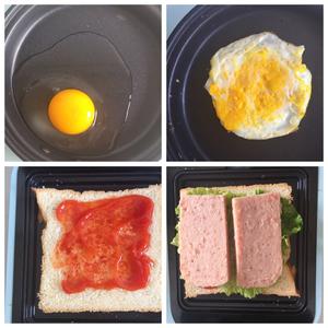 东菱三明治早餐机|午餐肉生菜鸡蛋三明治+藜麦小米红枣粥的做法 步骤9