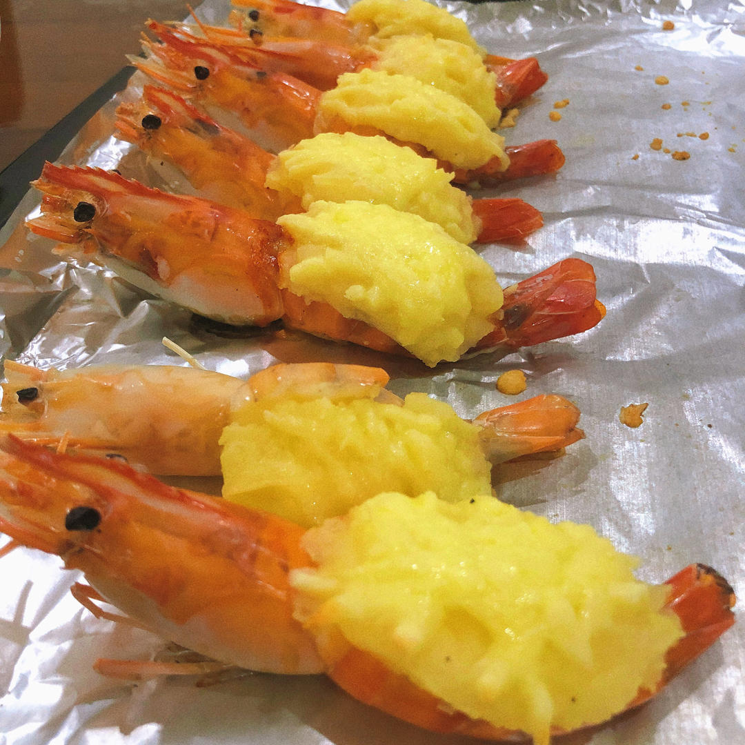 花开富贵 l 芝士薯泥焗大虾