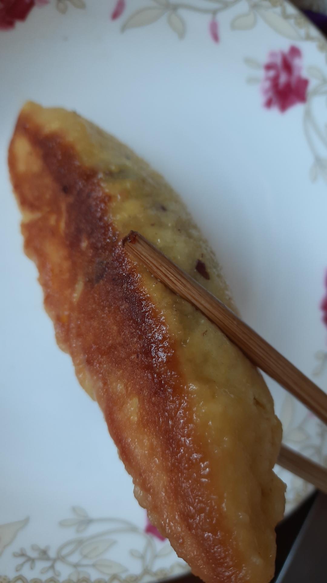 😍松软香甜的豆沙馅玉米面棒棒馍馍，烫面加发面版煎玉米饼😘的做法