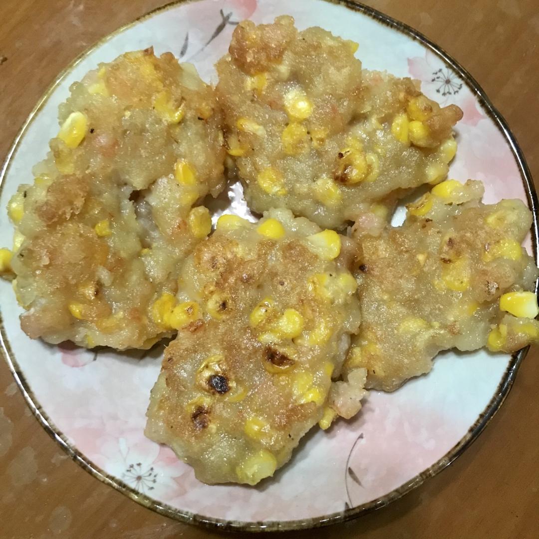 有颜值还健康的玉米虾饼，做法简单又好吃，一学就会