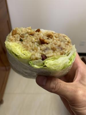 快餐替代品，剩米饭的最好吃法：大饭包。减肥的、夏天不喜欢做饭又想营养丰富的赶紧做起来东北大包饭，菜包饭的做法 步骤3