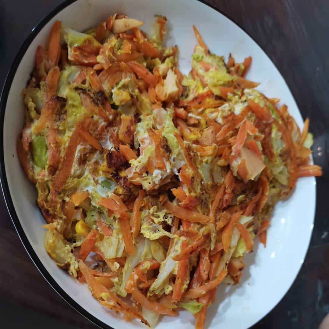 超简单胡萝卜包菜鸡蛋饼