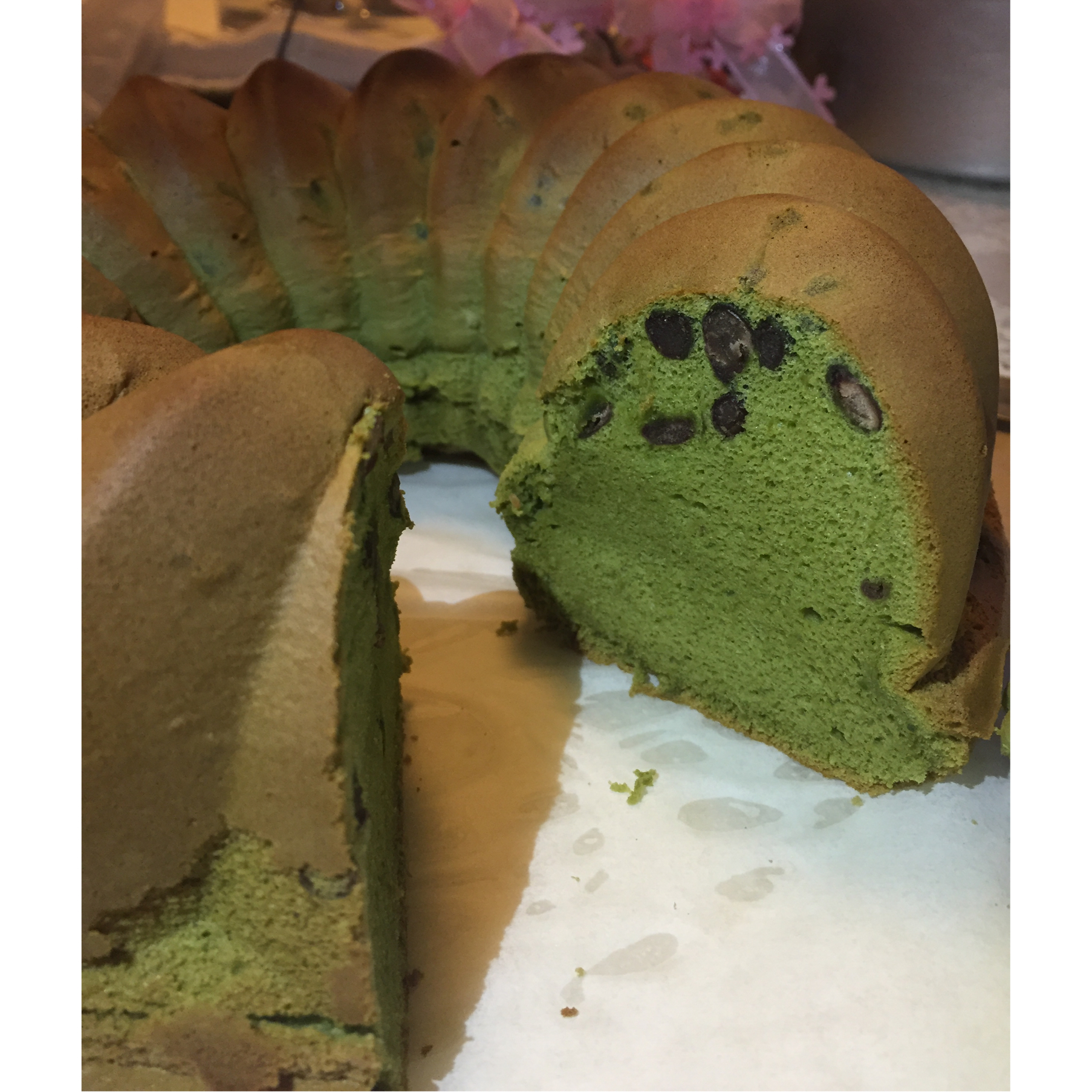 抹茶蜜豆戚风