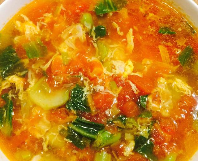 西红柿鸡蛋青菜汤面的做法