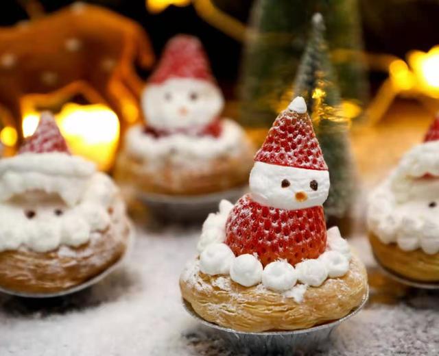 【香兰教程】圣诞主题蛋挞,蛋挞配上草莓小雪人萌翻了的做法