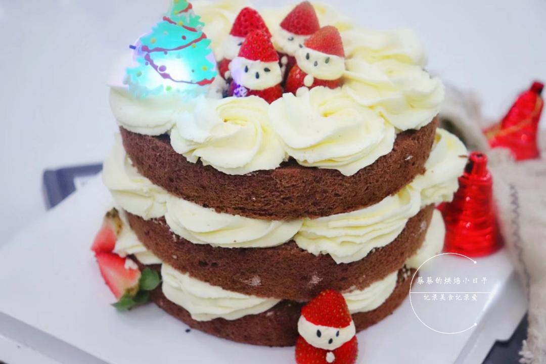 圣诞蛋糕🎅可可裸蛋糕的做法