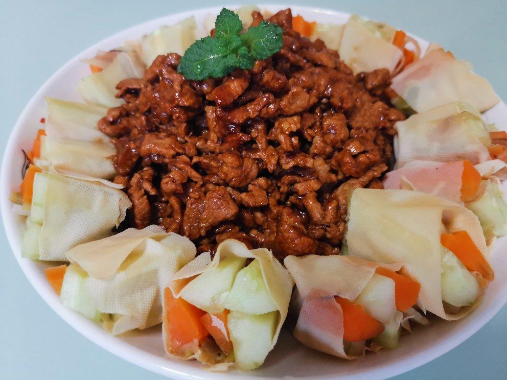学做京酱肉丝，带饼的