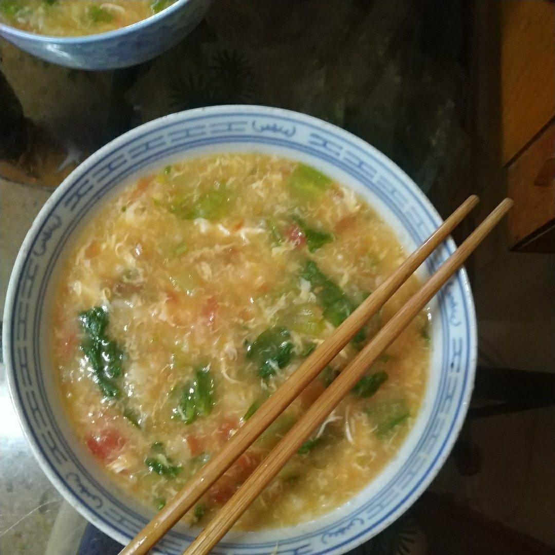 西红柿鸡蛋疙瘩汤