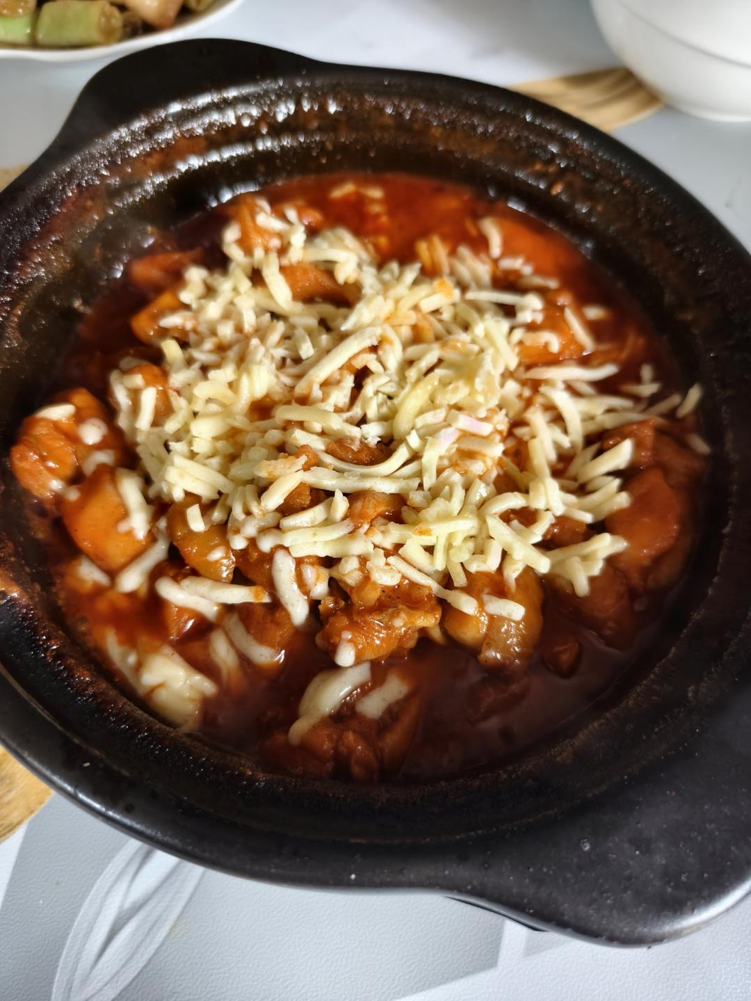 芝士年糕炒辣鸡