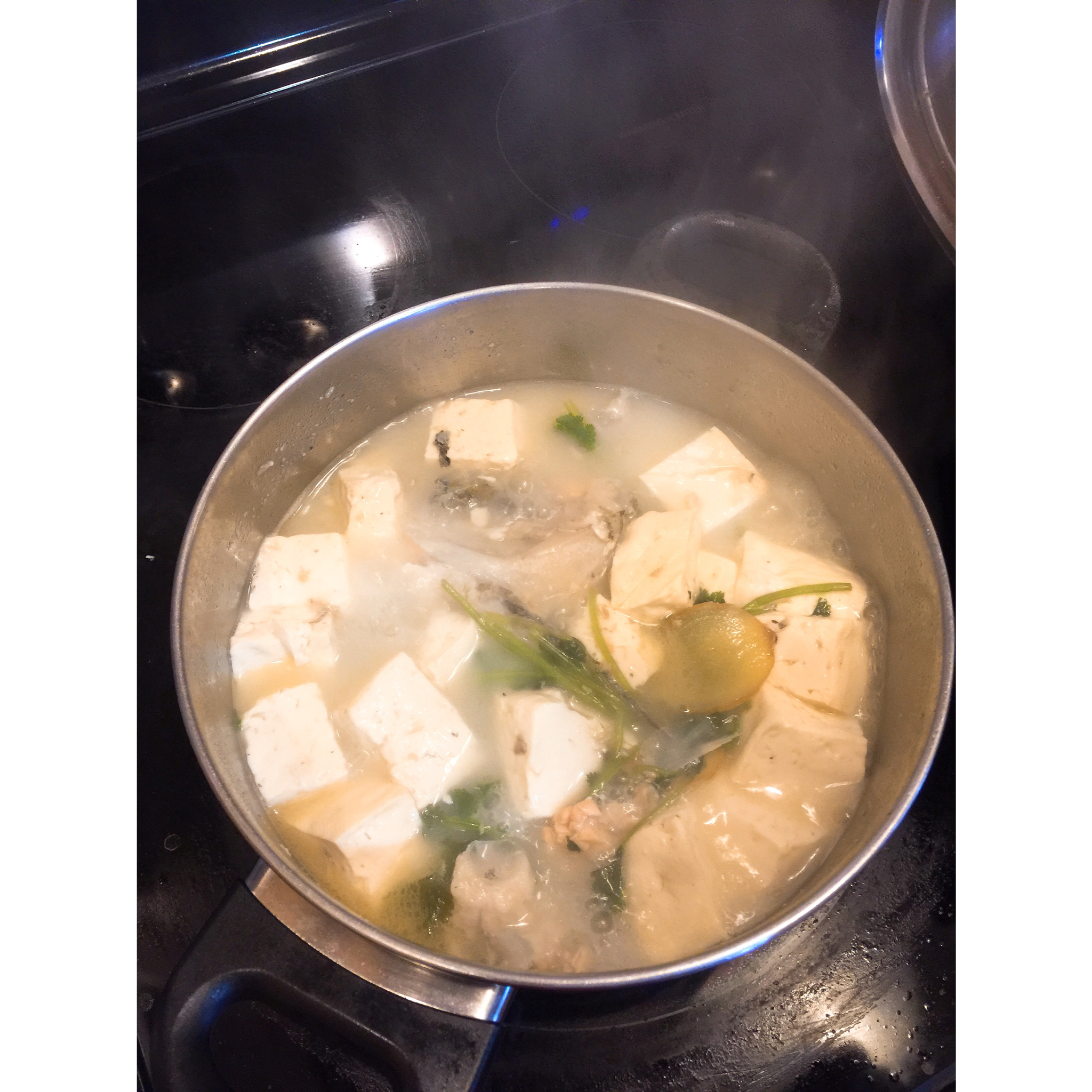 鱼头豆腐香菜汤