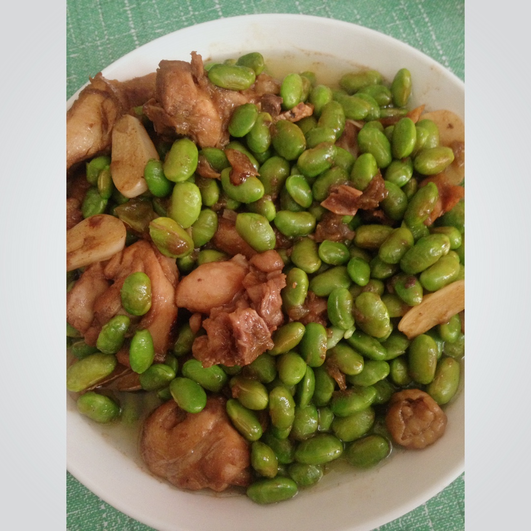 毛豆烧鸡块