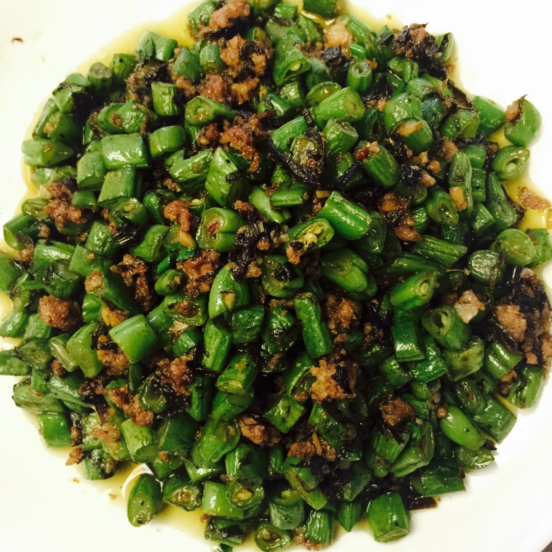 榄菜肉末四季豆