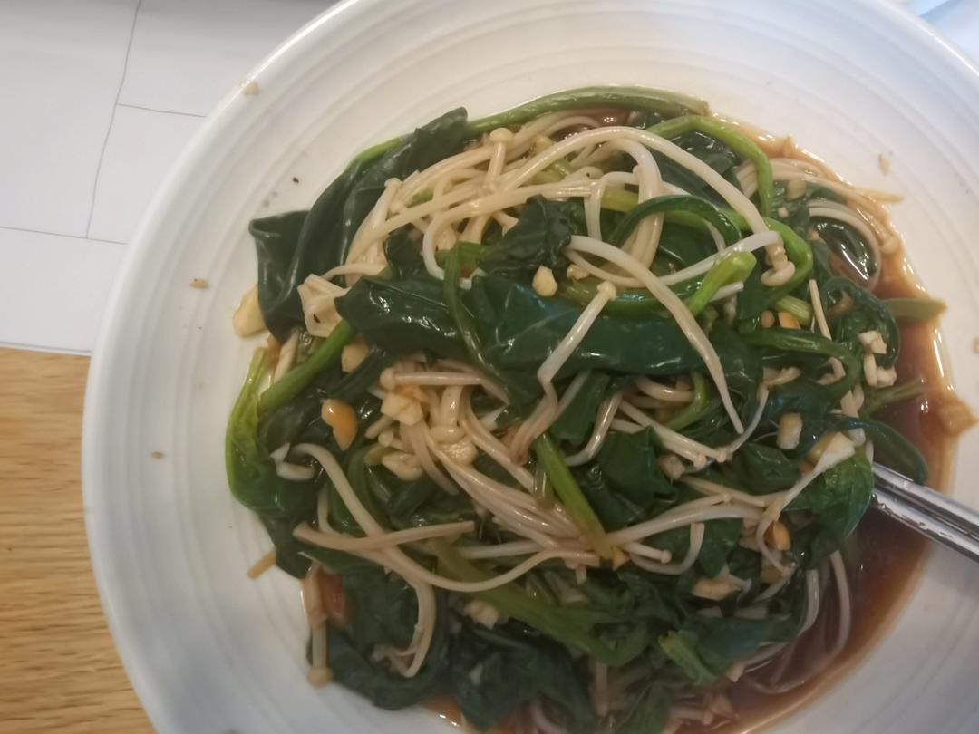凉拌金针菠菜