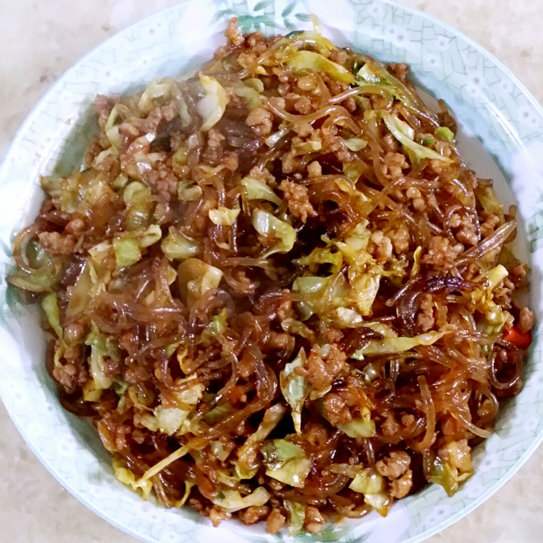 龙口粉丝炒包菜