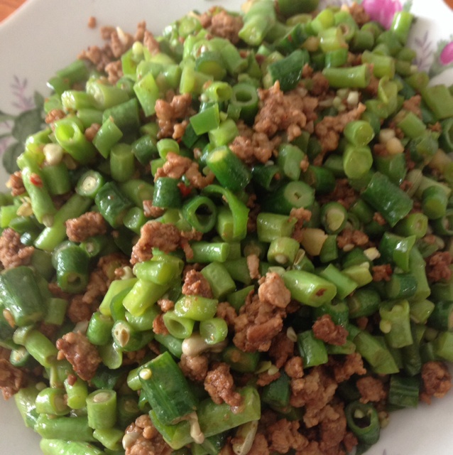 肉沫豆角下饭菜