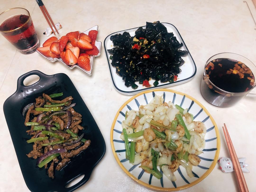 虾仁百合炒西芹