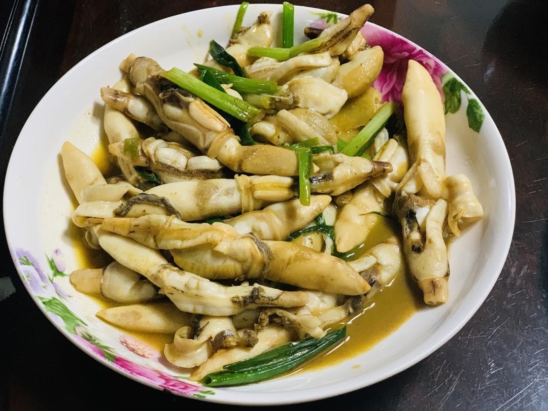 190g做的葱姜爆炒蛏子王