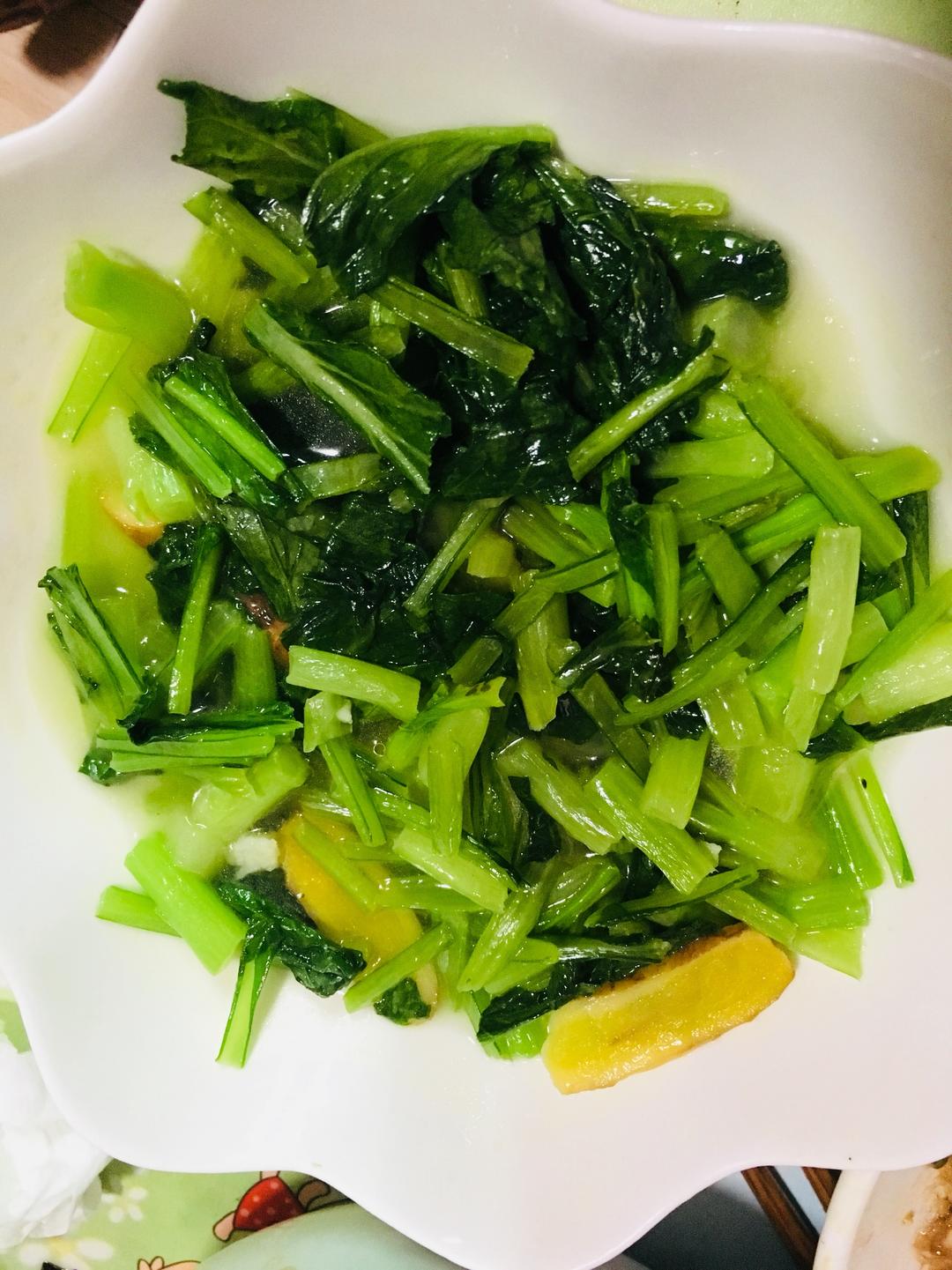 姜炒菜心的做法