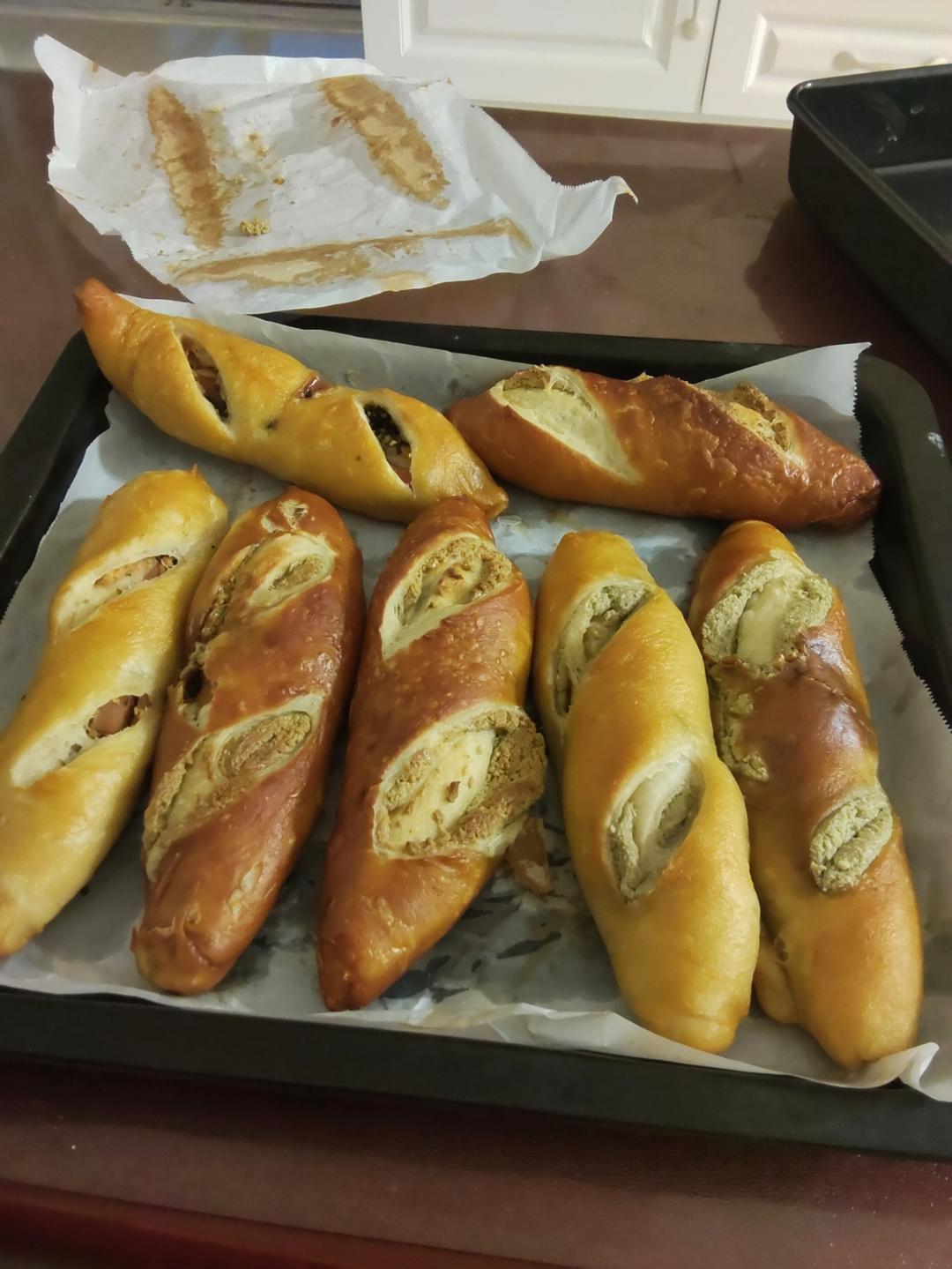 原味（抹茶）2款奶酥馅德式碱水面包｜一次搞定两种口味｜高颜值｜快手｜免手套膜｜免发酵