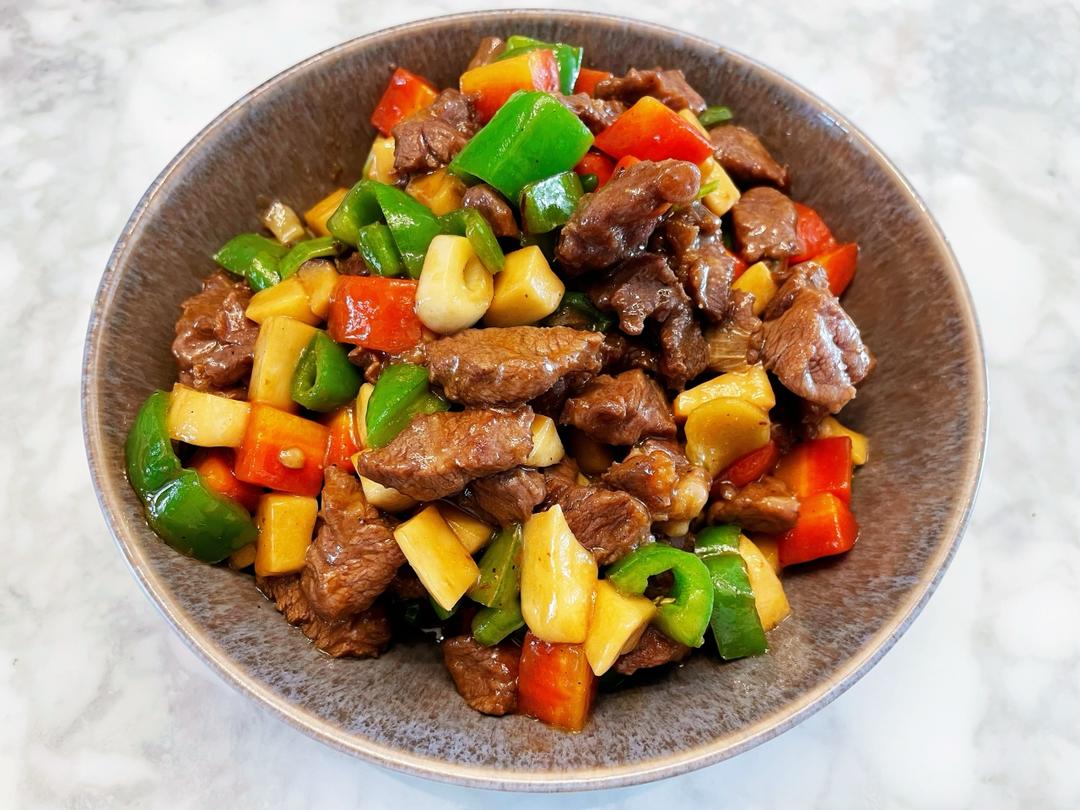 黑椒牛肉炒杏鲍菇