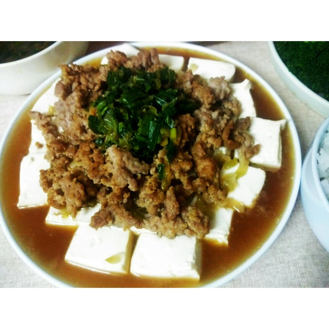 榨菜肉末蒸豆腐