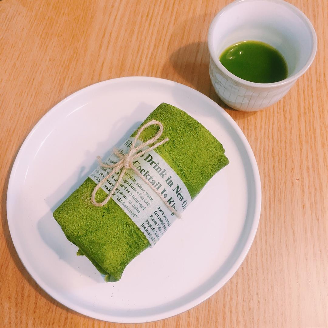 网红食谱│抹茶毛巾卷