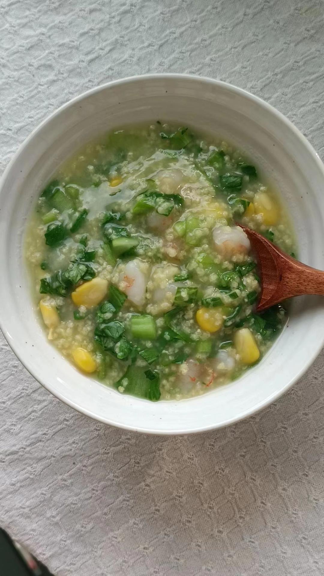 虾仁蔬菜粥