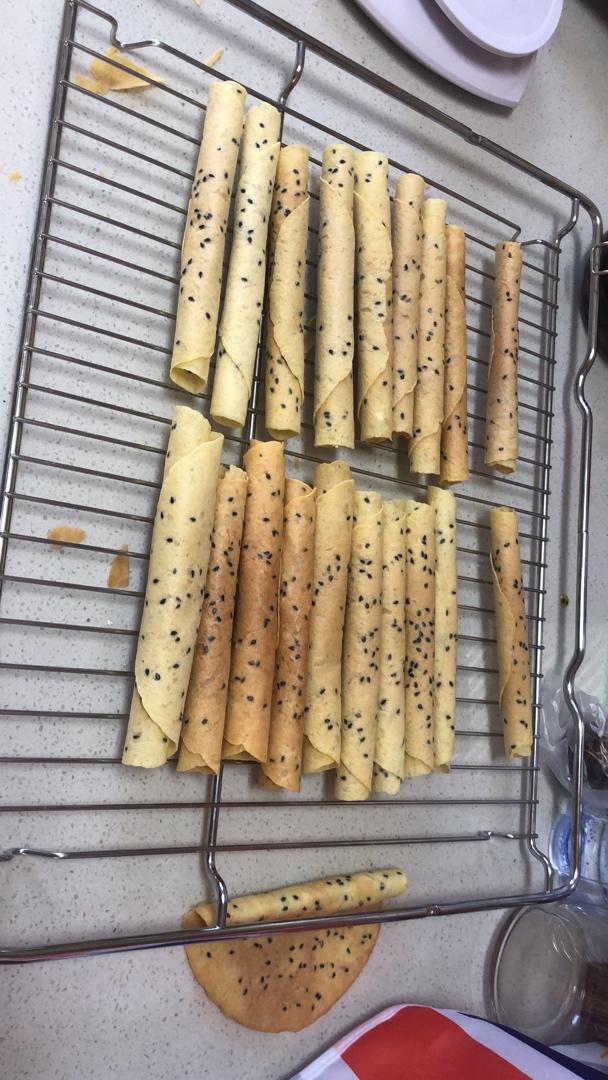 无水酥脆低糖黑芝麻真鸡蛋卷