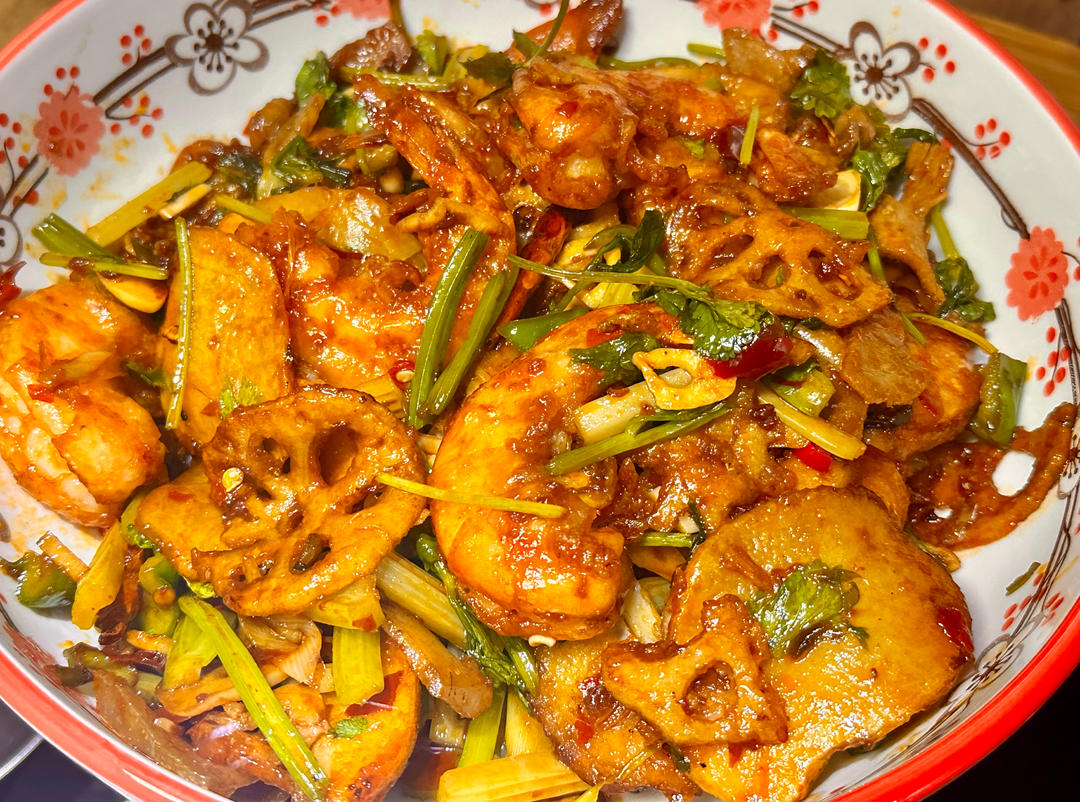 干锅土豆虾
