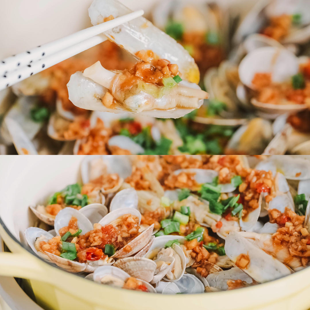 焖焗蒜椒酱蛏子花甲