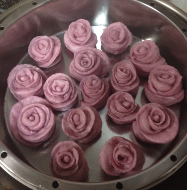 紫薯玫瑰花馒头