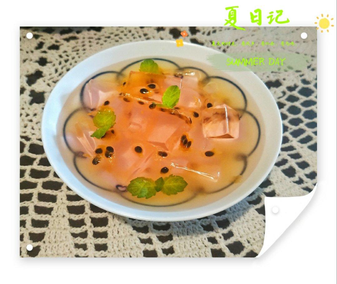 超级清新的💯青柠百香果凉粉下午茶