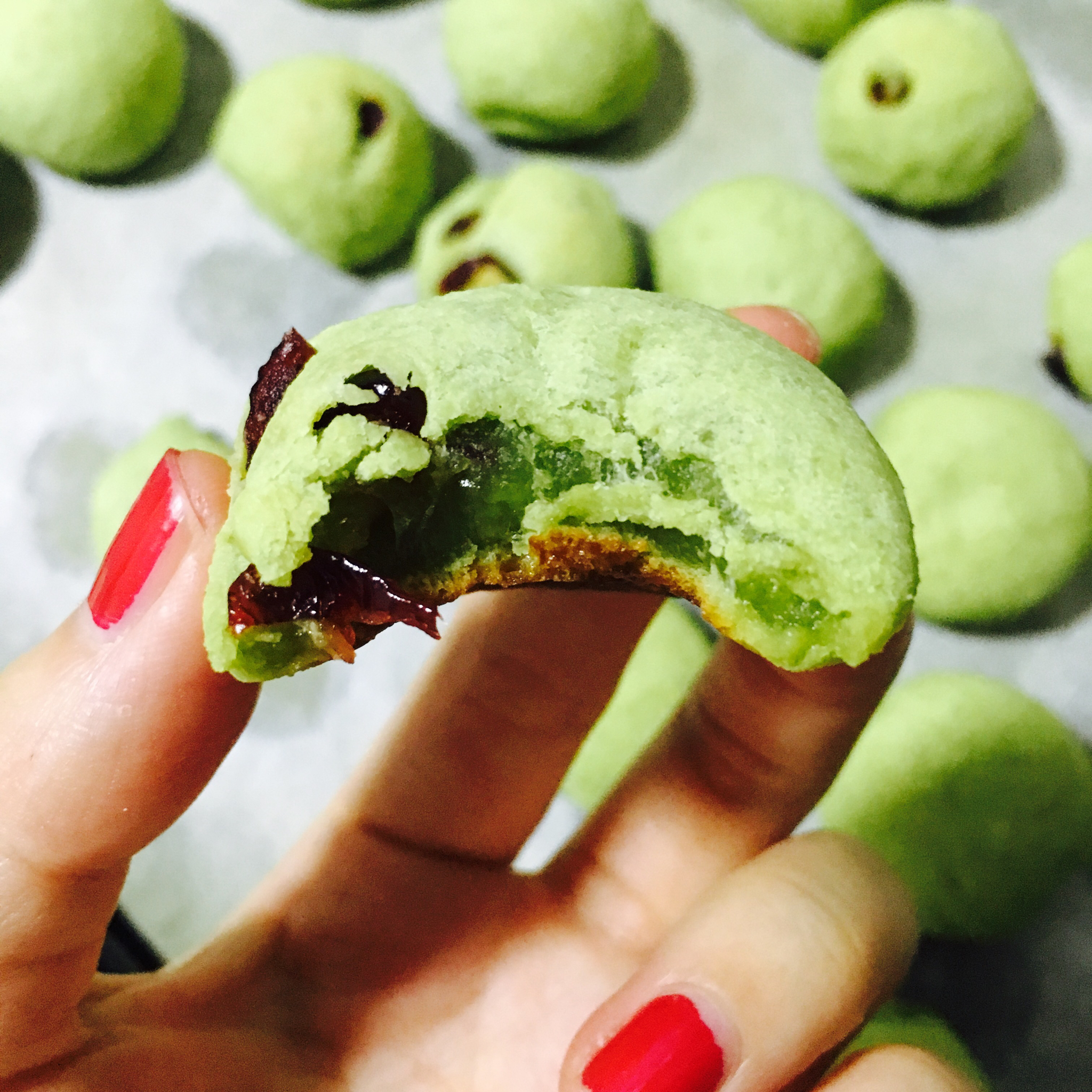 抹茶蔓越莓麻薯包（不回缩）